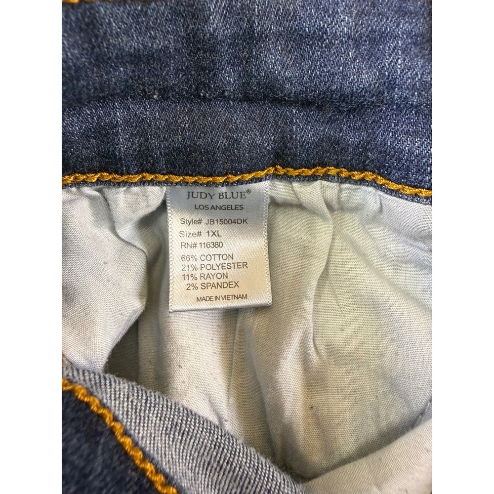Judy Blue Los Angeles Dark Wash Distressed Cuffed Denim Shorts 1XL JB15004DK - Picture 6 of 16